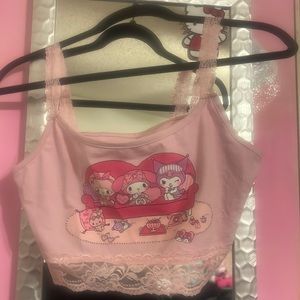 My melody lace crop top